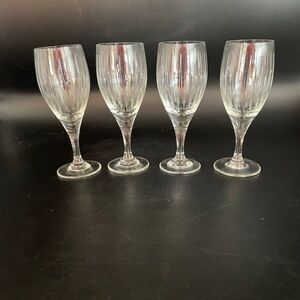 Vtg Etched Crystal Cordial Glasses Set of 4 MCM Liqueur Aperitif 1 oz
